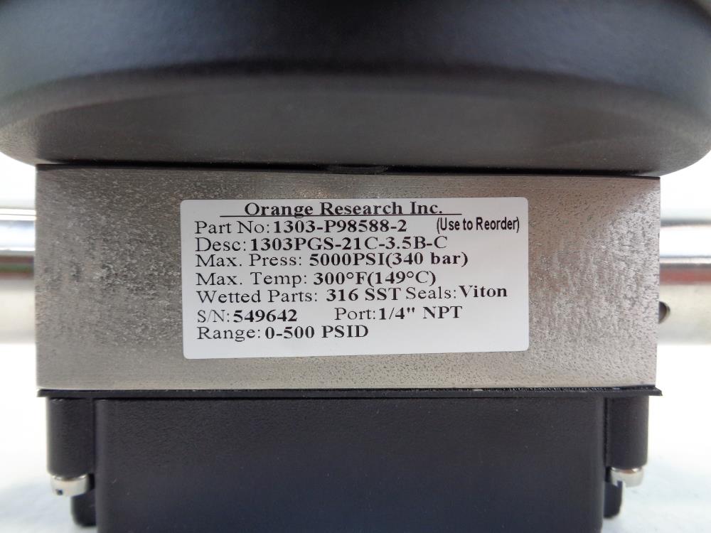 Orange Research 0 - 500 PSID Differential Pressure Gauge 1303-P98588-2
